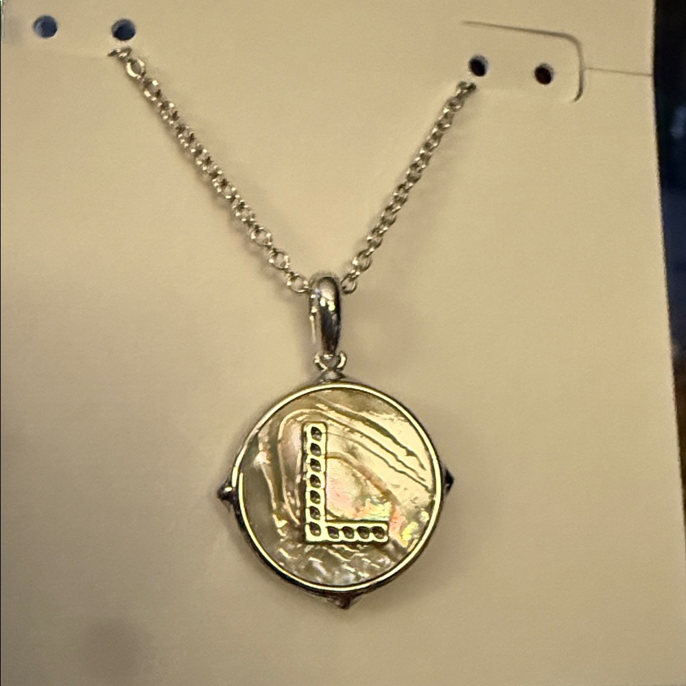 🩶Kendra Scott Silver & Mother of Pearl Reversible Initial Necklaces🩶 - Picture 11 of 14